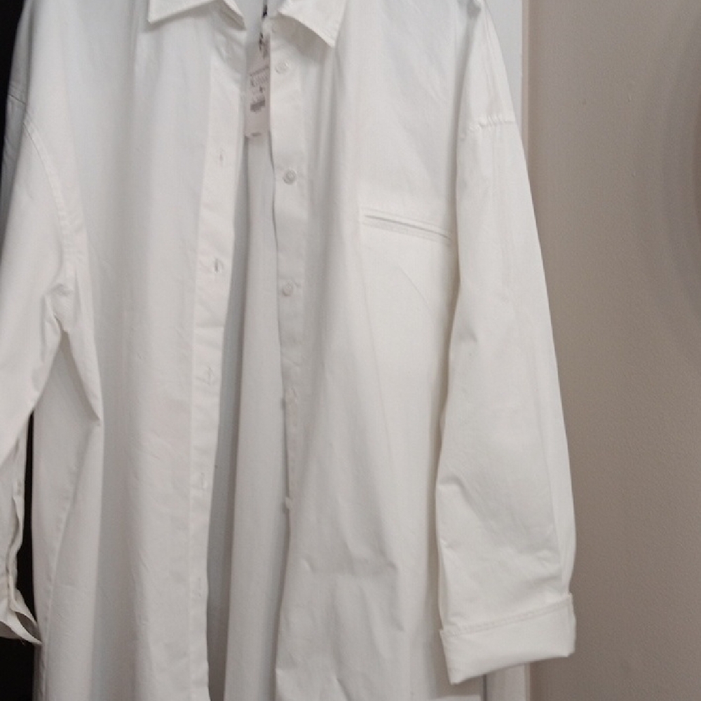 Zara White Oversized Button Down Shirt -NWT - Picture 6 of 6